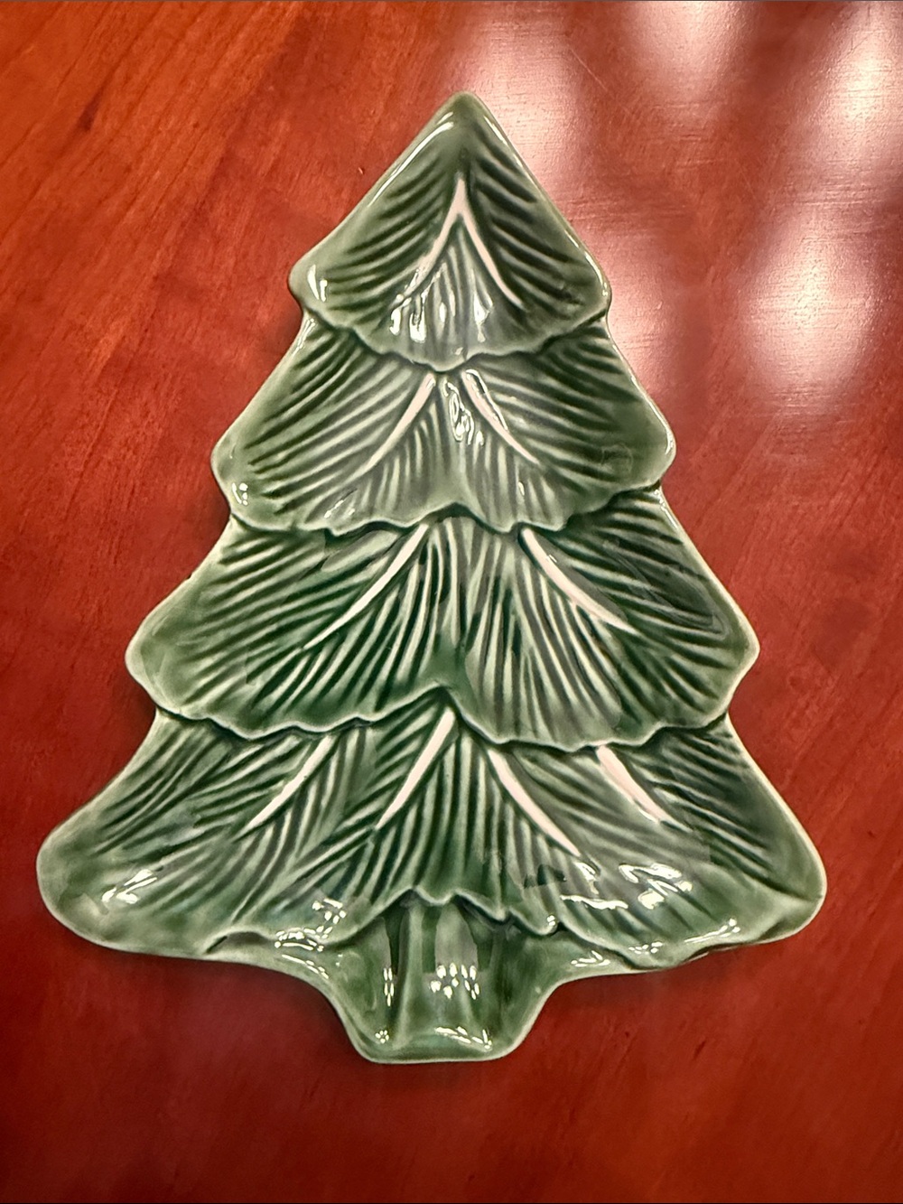 Mascara Green Ceramic Christmas Tree Serving Platter